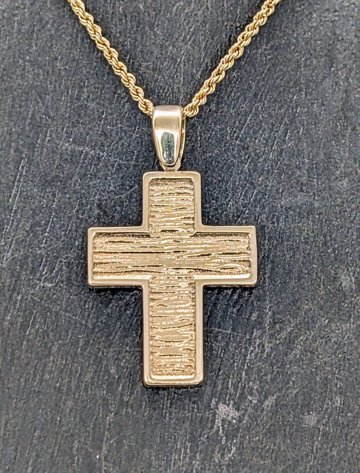 Anhänger Kreuz Jesus 585/14K Tricolor Gold für Halsketten 5,50Gramm #729