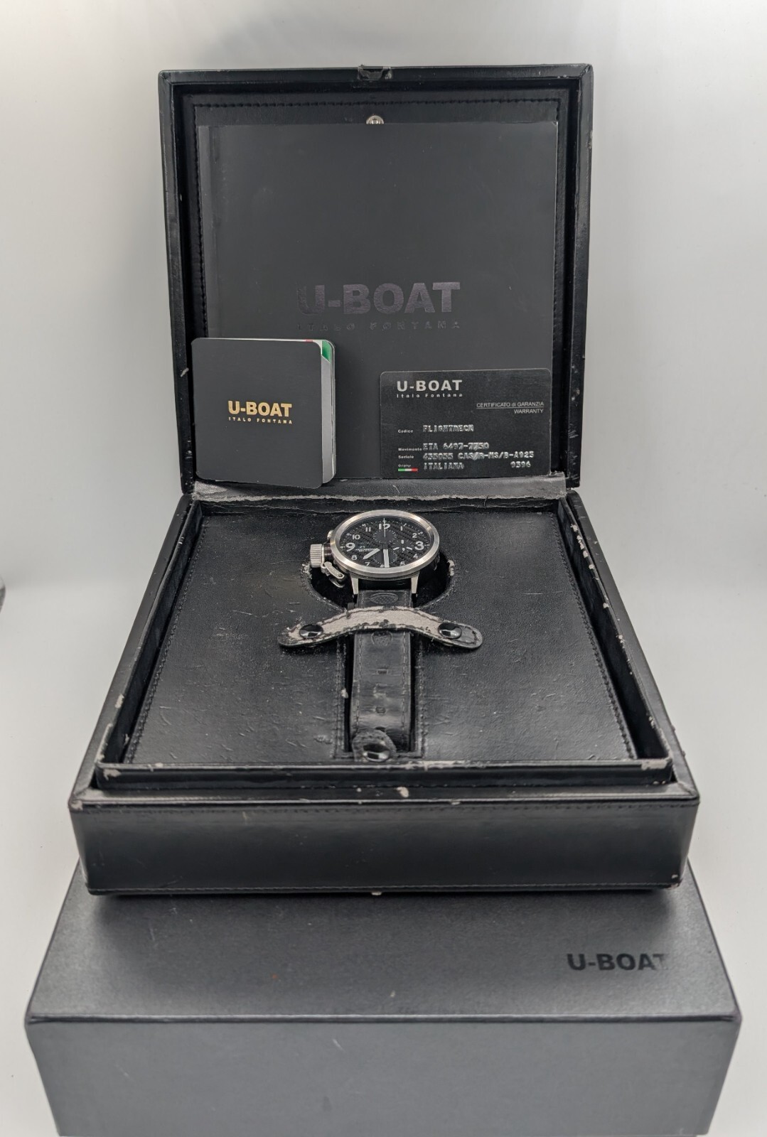 U-Boat Flightdeck Ceramic Chronograph U-7750/50 Fullset Ø50mm Uhr Herrenuhr#896