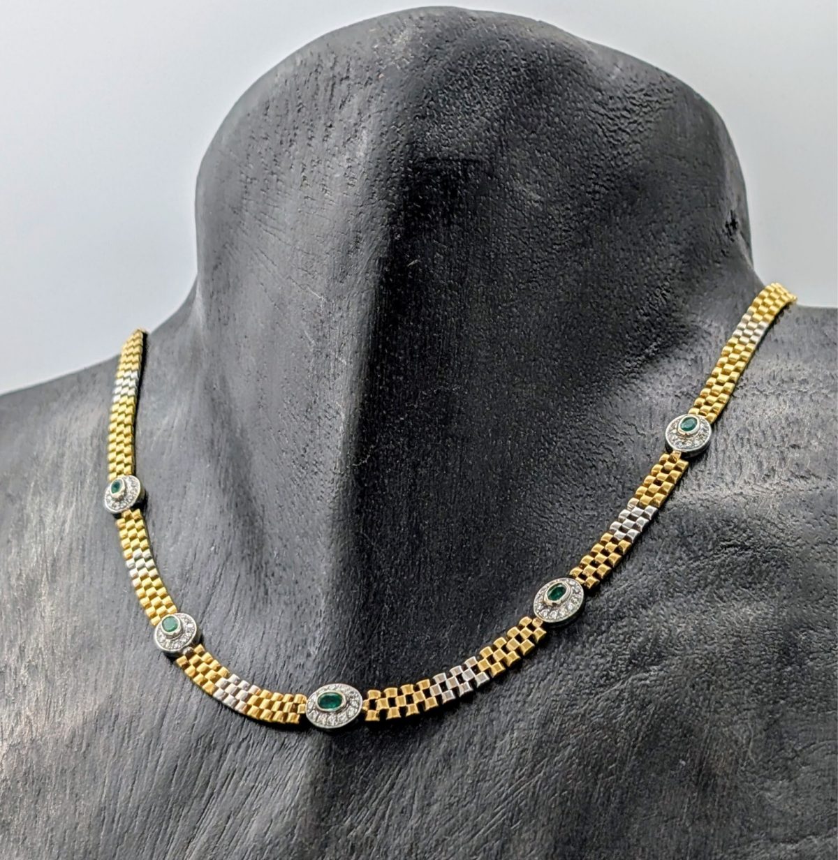 Brillanten Gliederkette 750/18K Halskette Kette Bicolorgold 43cm 34,60Gramm #683