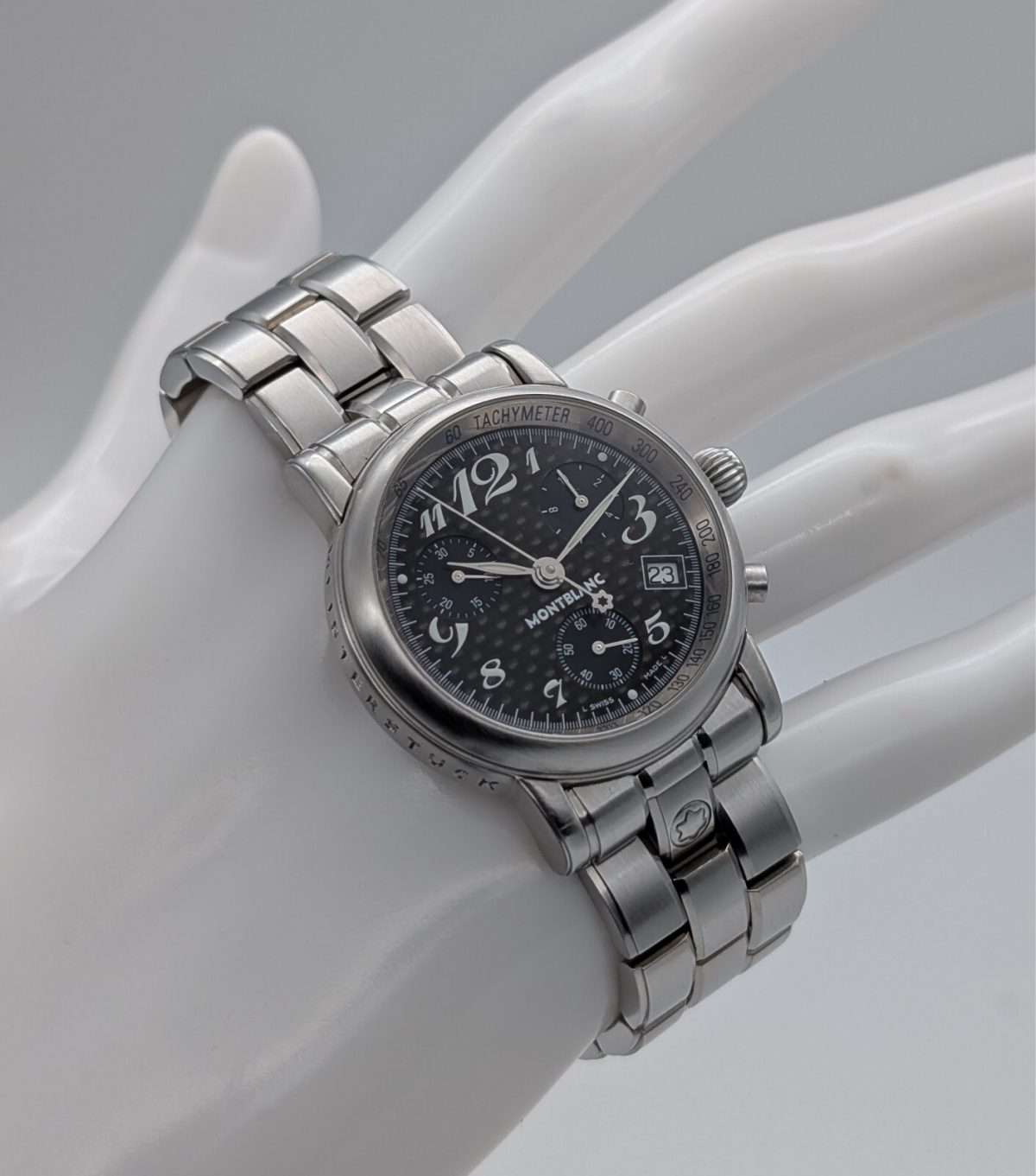 Montblanc Star Meisterstück Chronograph Uhr 7038 Quarz Uhr Stahl Ø36mm #824