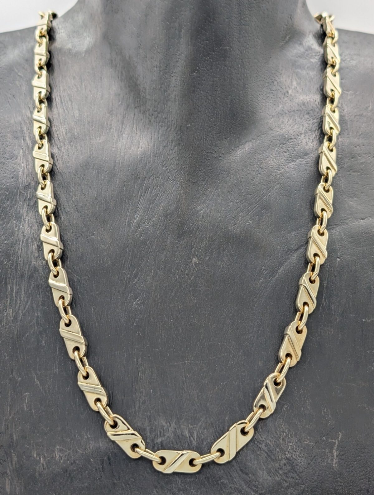 Brillanten Panzerkette 585/14K Halskette Kette Gelbgold 66,50cm 137Gramm 8mm#934