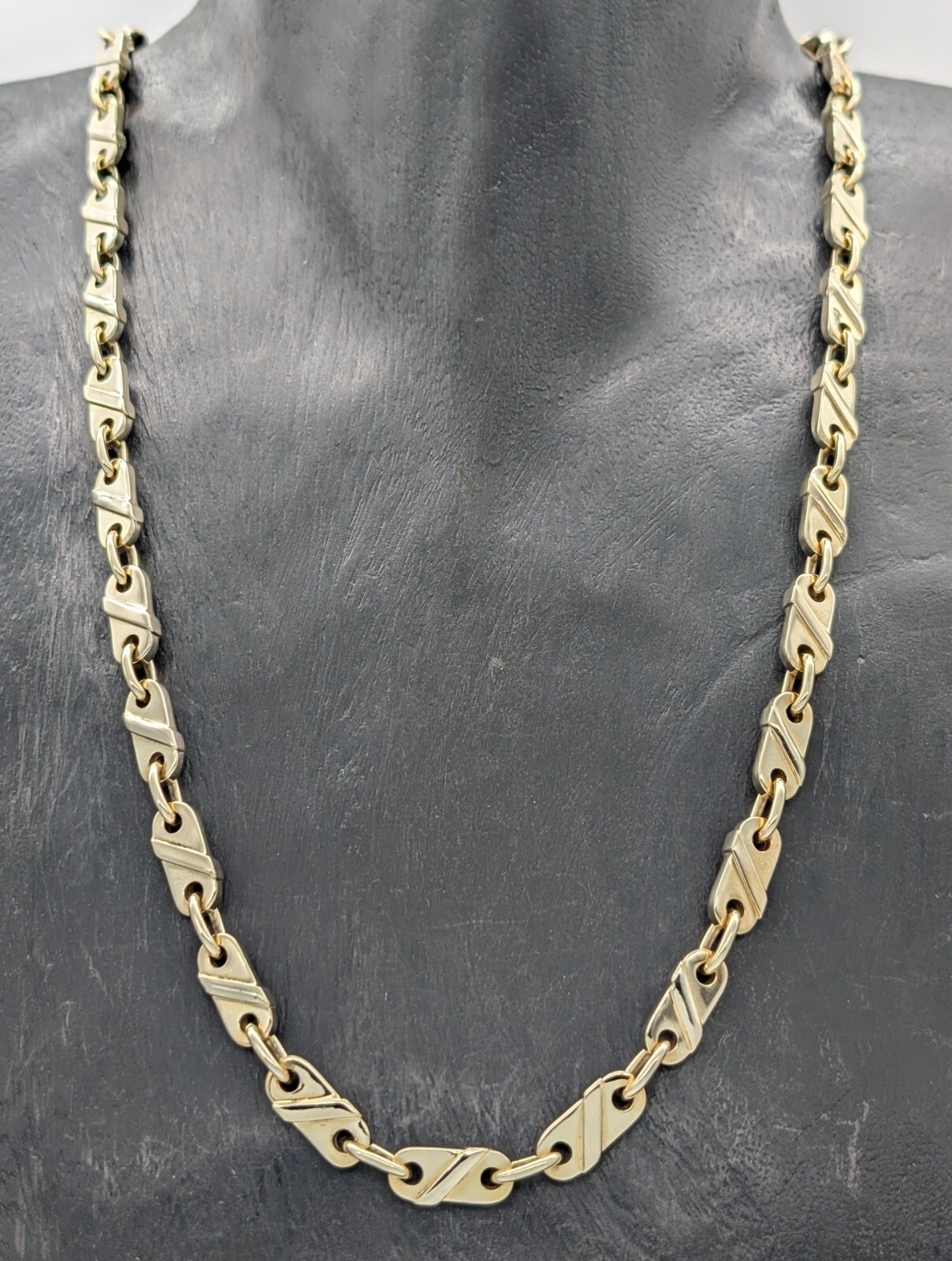 Brillanten Panzerkette 585/14K Halskette Kette Gelbgold 66,50cm 137Gramm 8mm#934