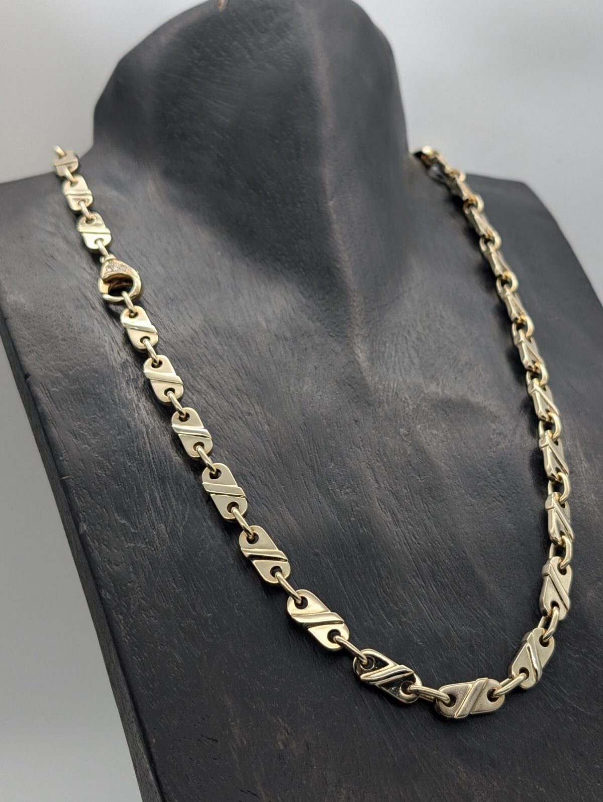 Brillanten Panzerkette 585/14K Halskette Kette Gelbgold 66,50cm 137Gramm 8mm#934