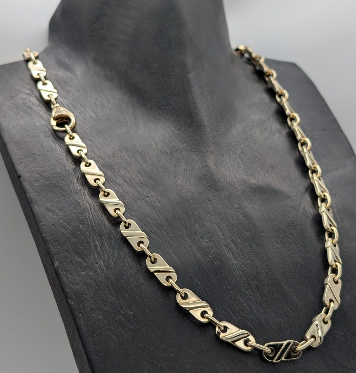 Brillanten Panzerkette 585/14K Halskette Kette Gelbgold 66,50cm 137Gramm 8mm#934