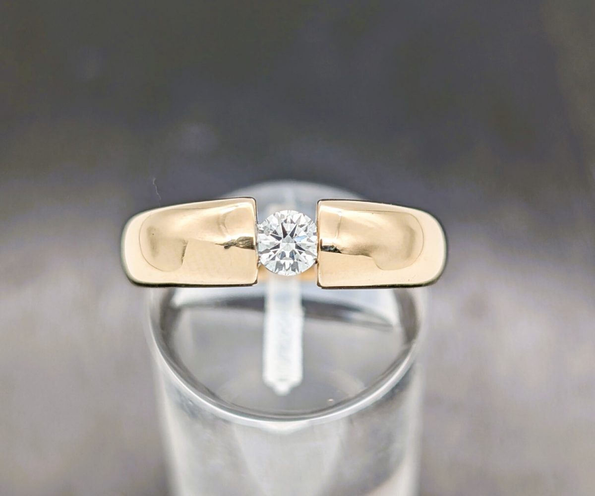 Damen Solitär Brillant Ring 0,25ct Ring Gelbgold 585/14K 5,80Gramm Gr.54 #1115