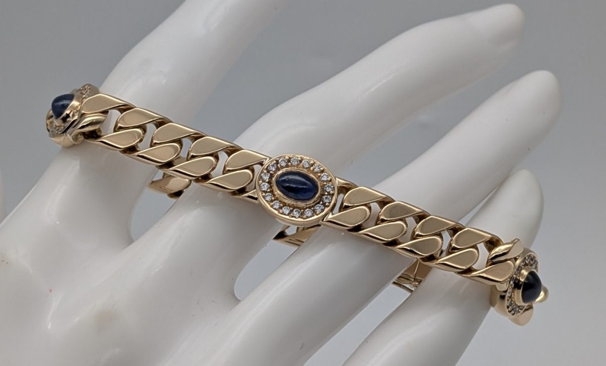 Wempe Brillanten Panzerketten Armband 750/18K Gelbgold 18,50cm 43,10Gr. #933