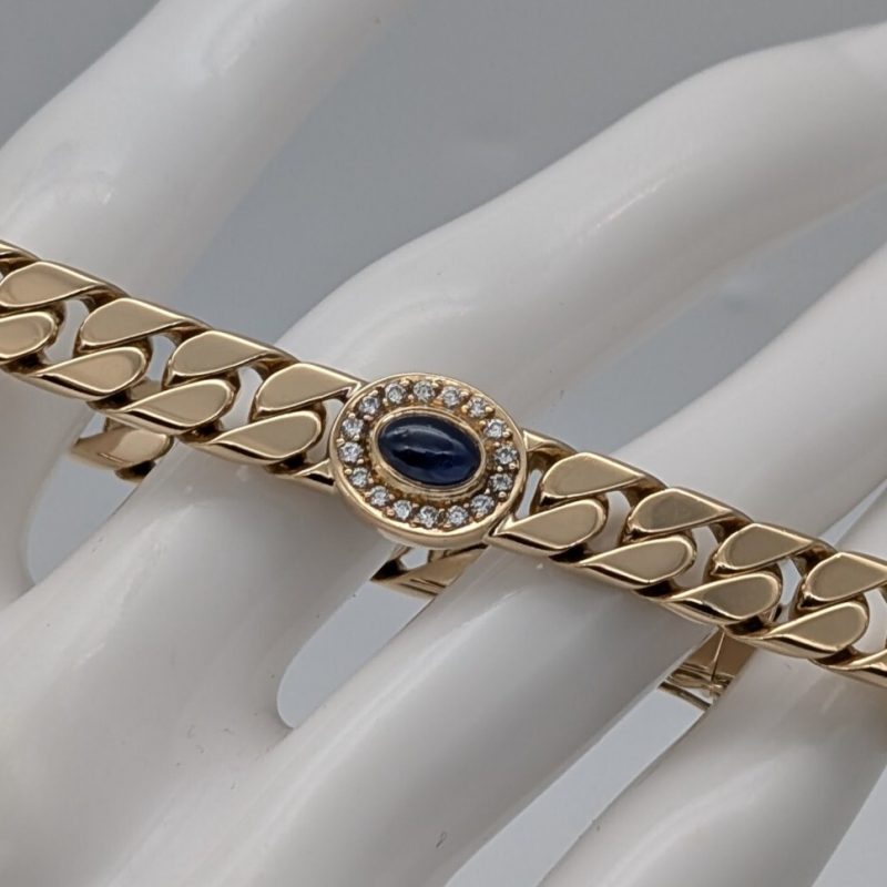 Wempe Brillanten Panzerketten Armband 750/18K Gelbgold 18,50cm 43,10Gr. #933