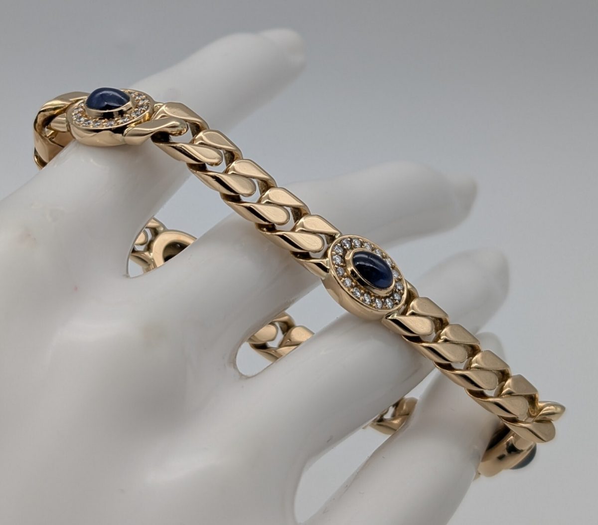 Wempe Brillanten Panzerketten Armband 750/18K Gelbgold 18,50cm 43,10Gr. #933