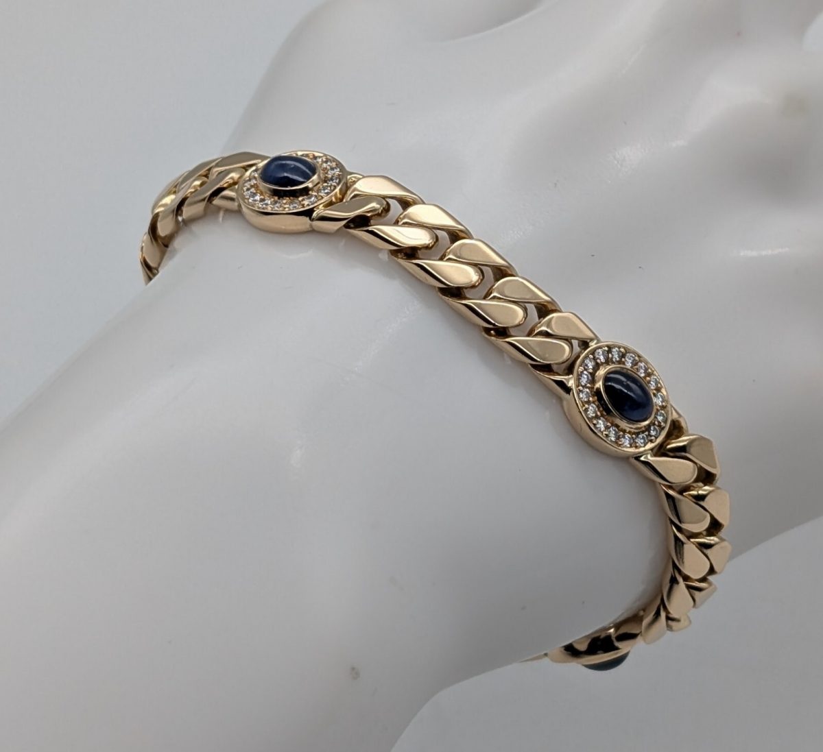 Wempe Brillanten Panzerketten Armband 750/18K Gelbgold 18,50cm 43,10Gr. #933