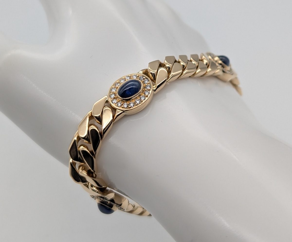 Wempe Brillanten Panzerketten Armband 750/18K Gelbgold 18,50cm 43,10Gr. #933