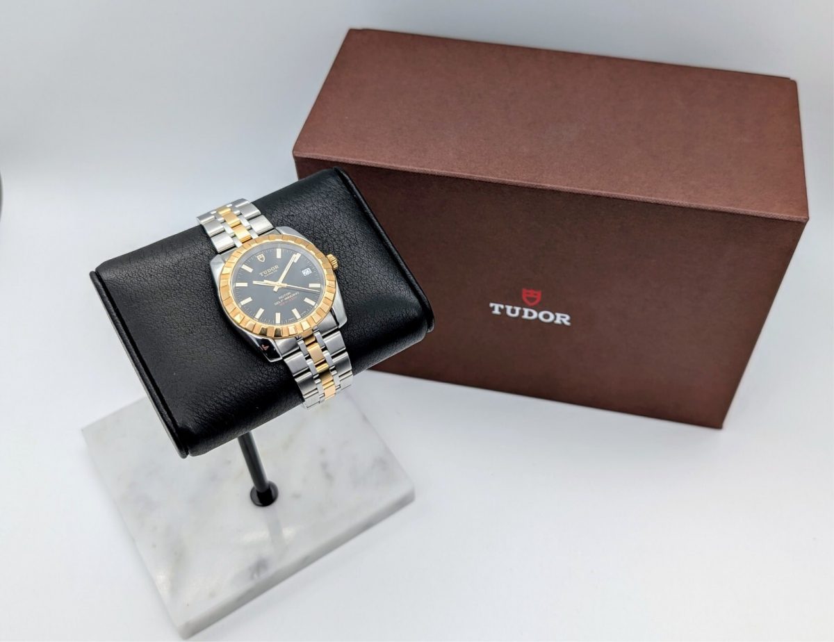 Tudor Classic Ref.21013 Black Dial Automatik Uhr Stahl/Gold 18K Ø38mm #682