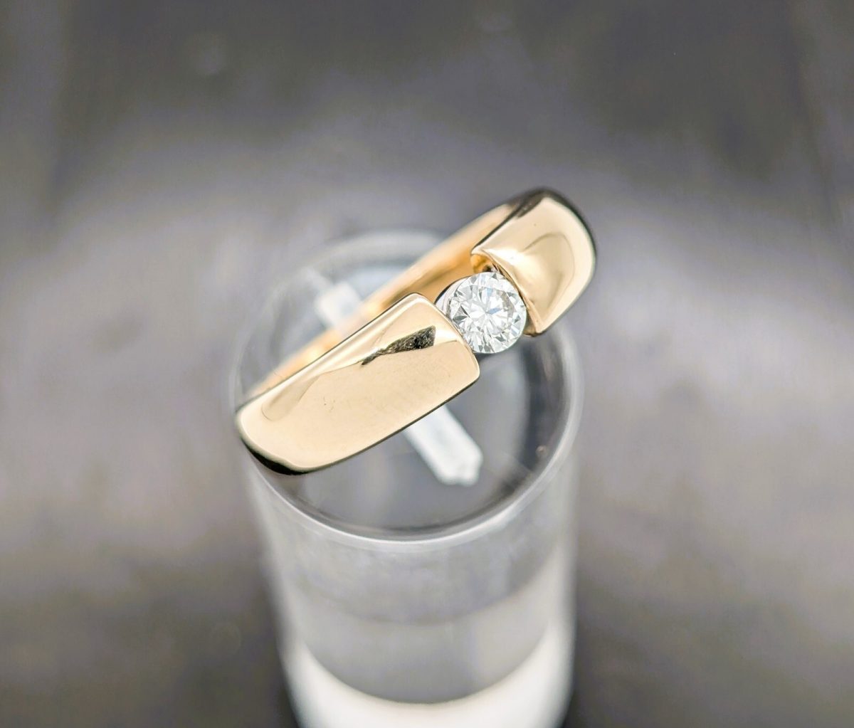 Damen Solitär Brillant Ring 0,25ct Ring Gelbgold 585/14K 5,80Gramm Gr.54 #1115