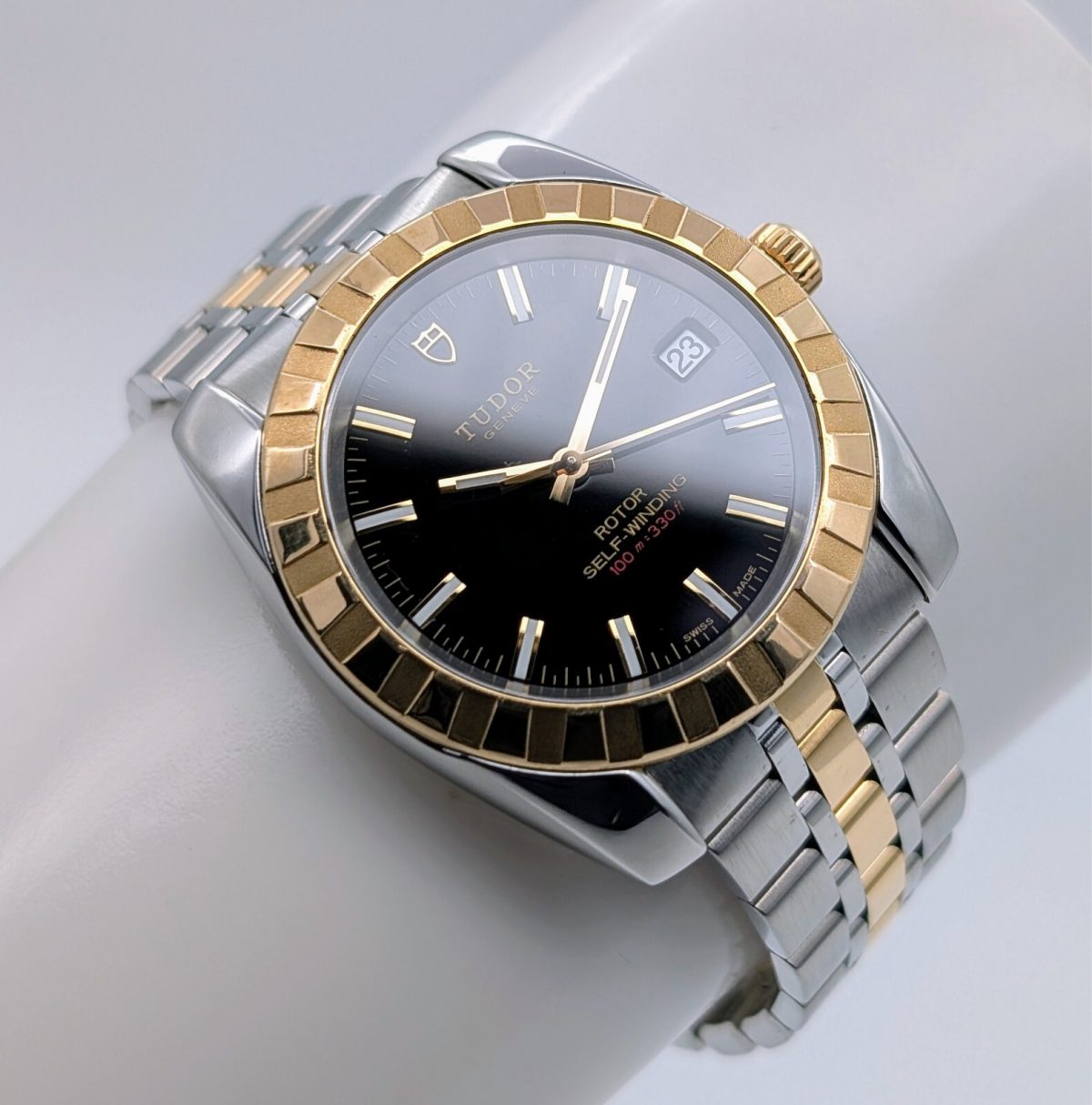 Tudor Classic Ref.21013 Black Dial Automatik Uhr Stahl/Gold 18K Ø38mm #682