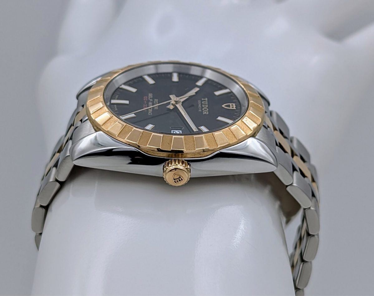 Tudor Classic Ref.21013 Black Dial Automatik Uhr Stahl/Gold 18K Ø38mm #682