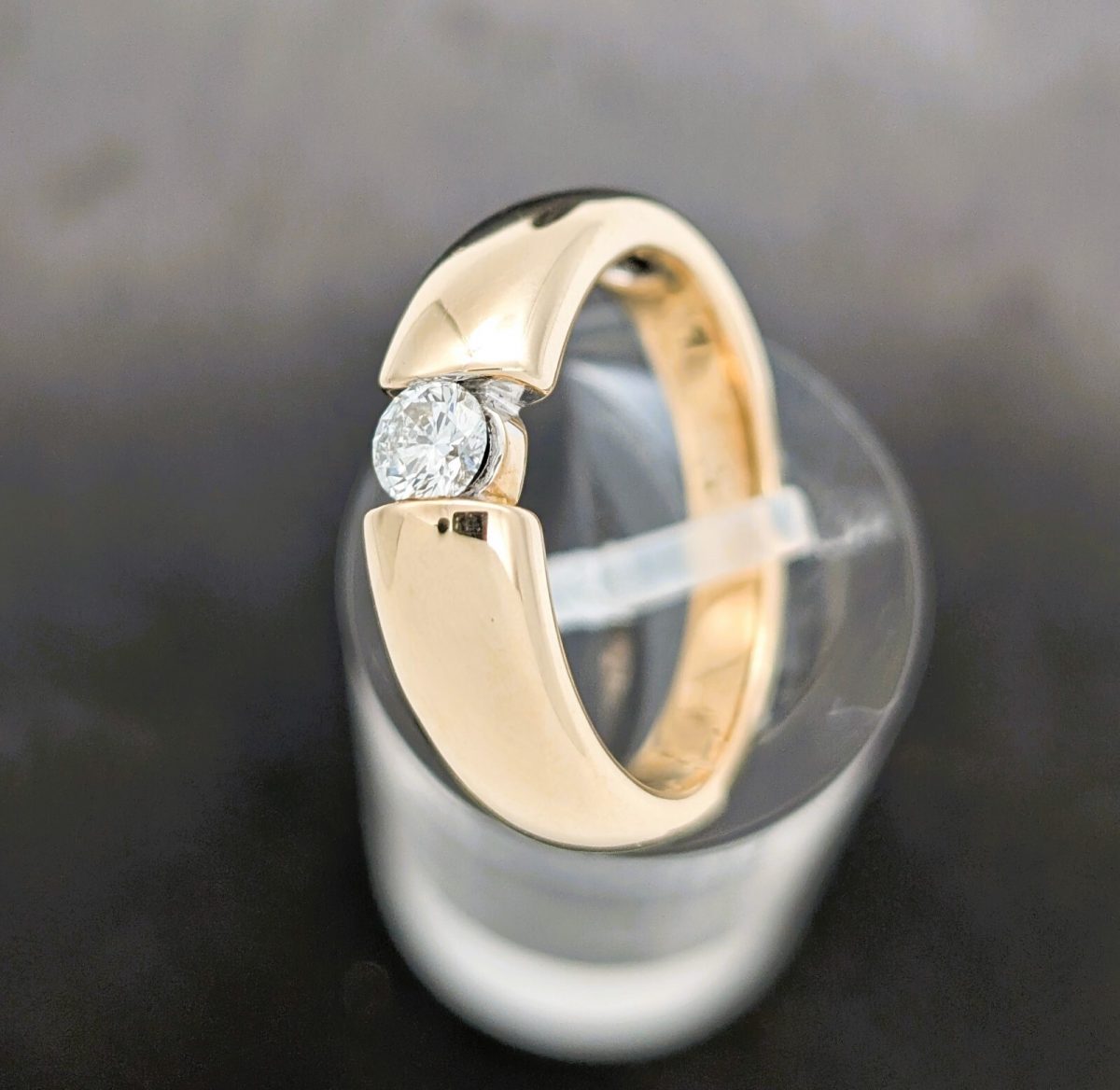Damen Solitär Brillant Ring 0,25ct Ring Gelbgold 585/14K 5,80Gramm Gr.54 #1115
