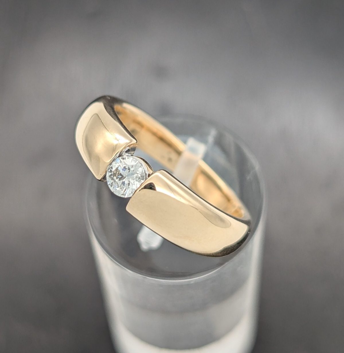 Damen Solitär Brillant Ring 0,25ct Ring Gelbgold 585/14K 5,80Gramm Gr.54 #1115