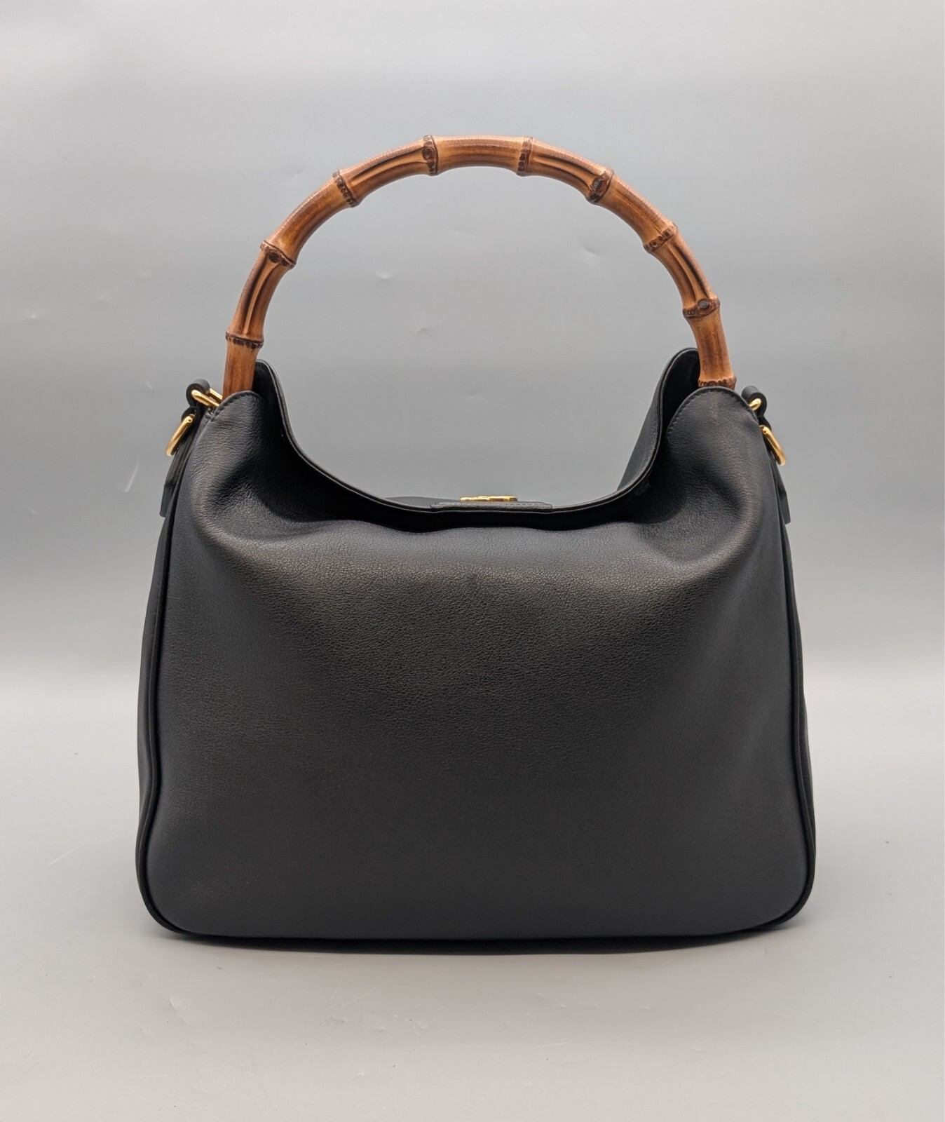 Gucci 746124 Diana Bamboo Schultertasche Schwarz Handtasche Leder Tasche #983