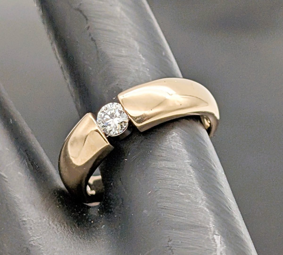 Damen Solitär Brillant Ring 0,25ct Ring Gelbgold 585/14K 5,80Gramm Gr.54 #1115