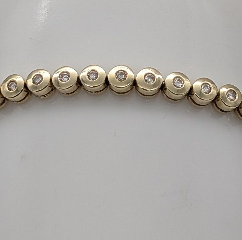 Brillanten Tennisarmband Armband 585/14K Gelbgold 19cm 12,00Gr. #944