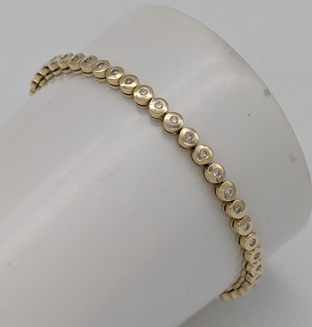 Brillanten Tennisarmband Armband 585/14K Gelbgold 19cm 12,00Gr. #944