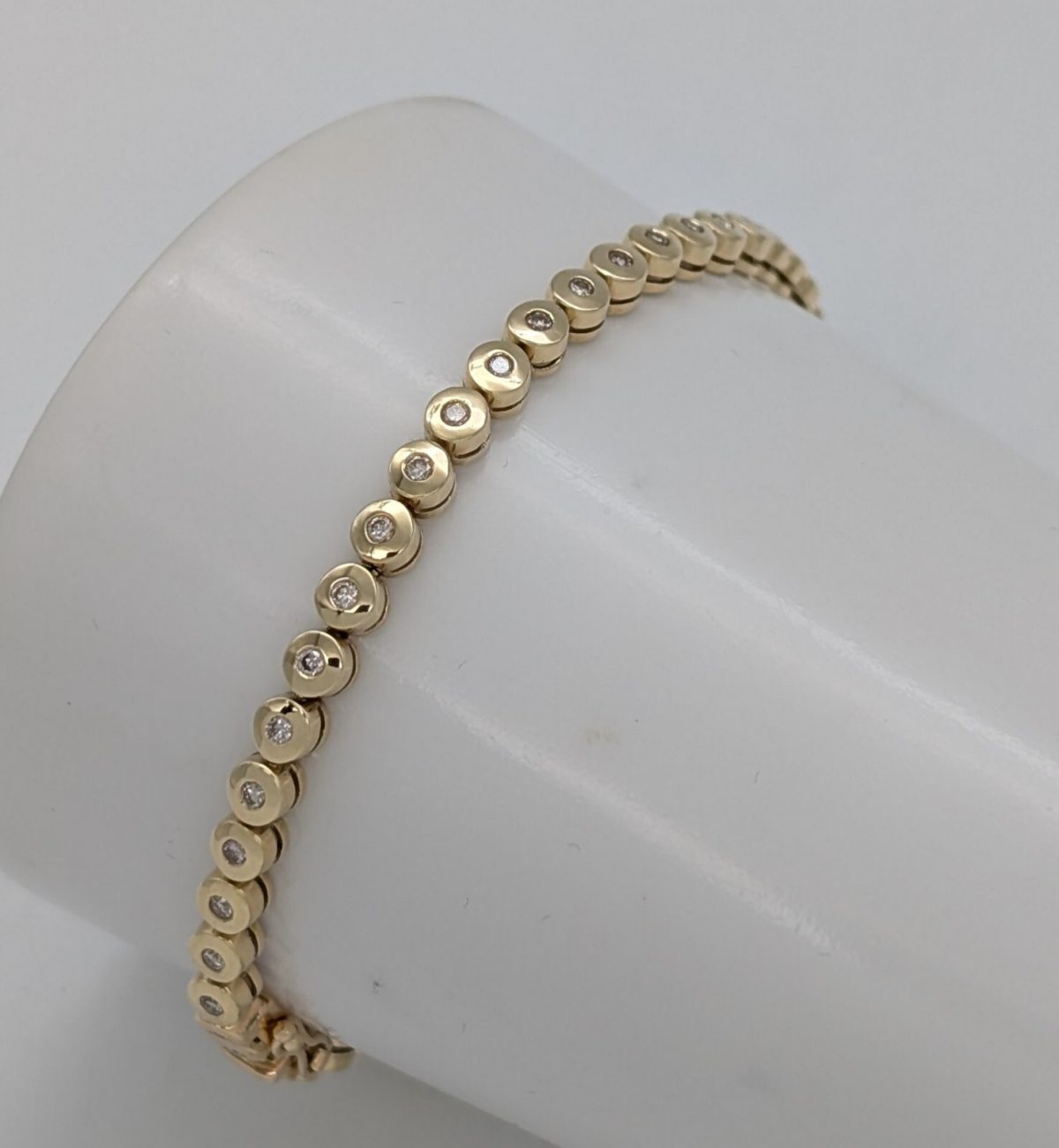 Brillanten Tennisarmband Armband 585/14K Gelbgold 19cm 12,00Gr. #944