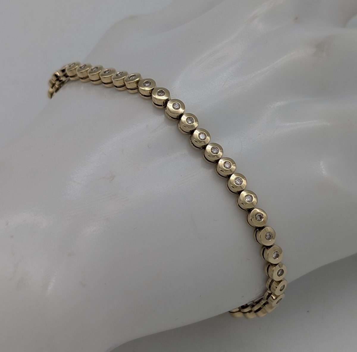 Brillanten Tennisarmband Armband 585/14K Gelbgold 19cm 12,00Gr. #944