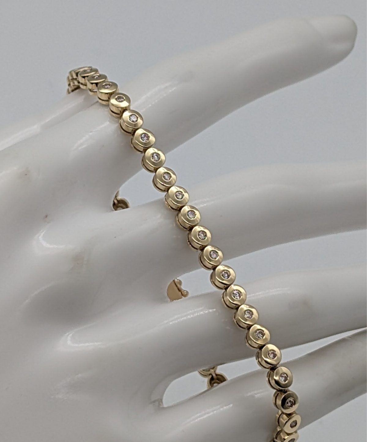 Brillanten Tennisarmband Armband 585/14K Gelbgold 19cm 12,00Gr. #944