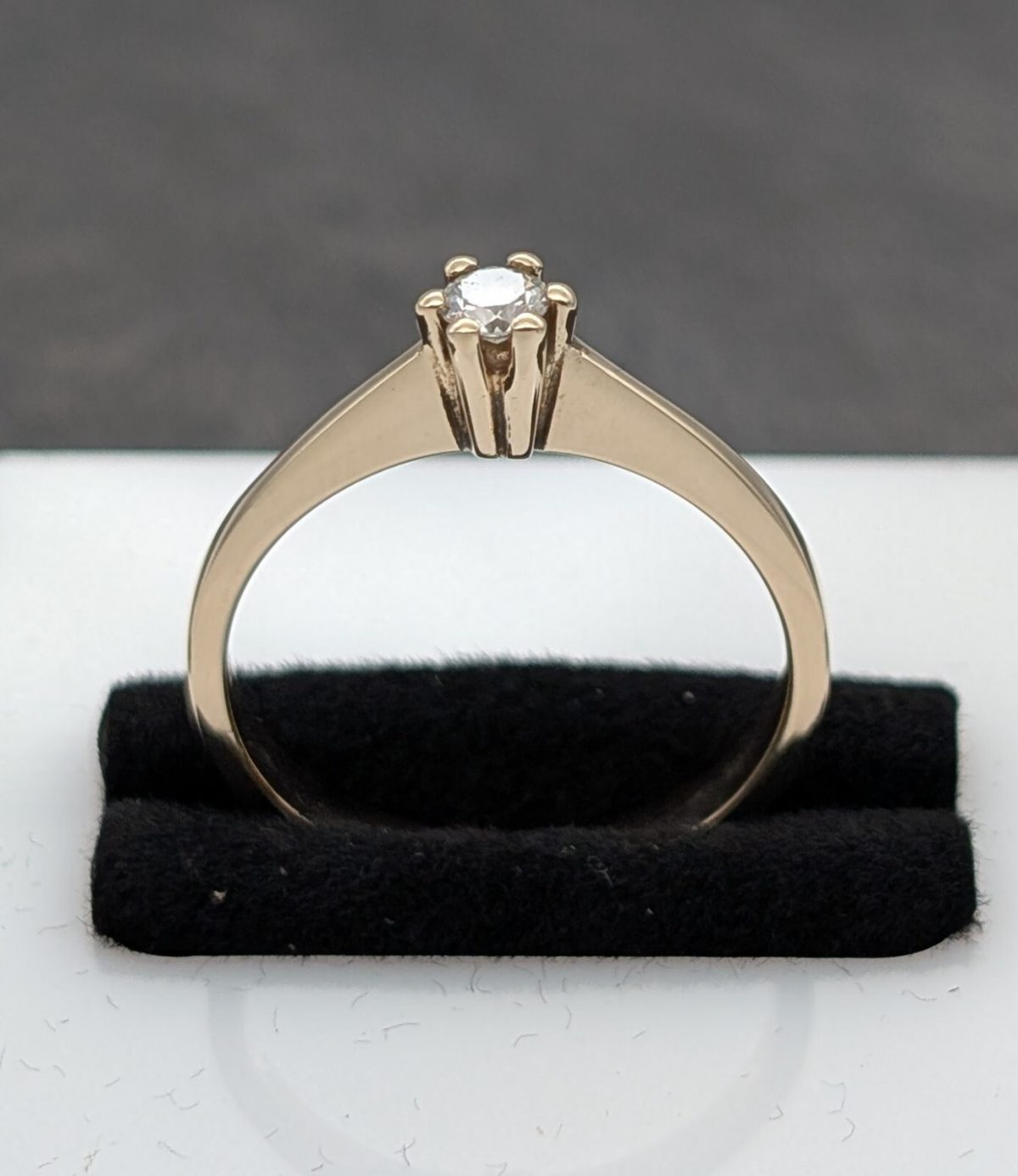 Solitär Damenring 585/14K Brillant 0,15ct 2,80Gramm Gelbgold Ring Gr.56 #1147