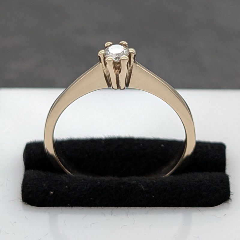 Solitär Damenring 585/14K Brillant 0,15ct 2,80Gramm Gelbgold Ring Gr.56 #1147