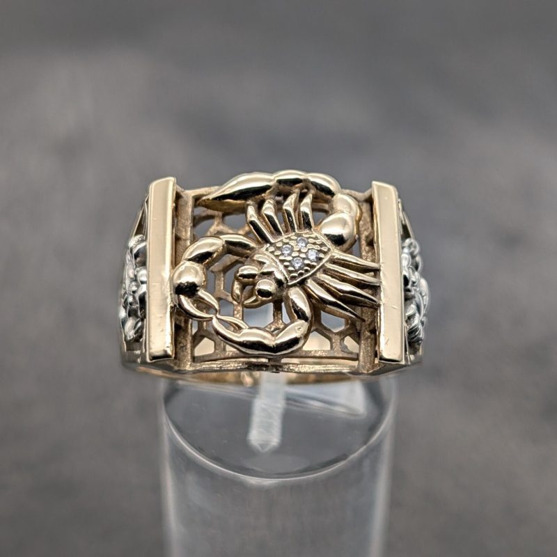 Skorpion Siegelring Ring 585/14K 9,60Gr. Gelbgold Gr.62 #1072