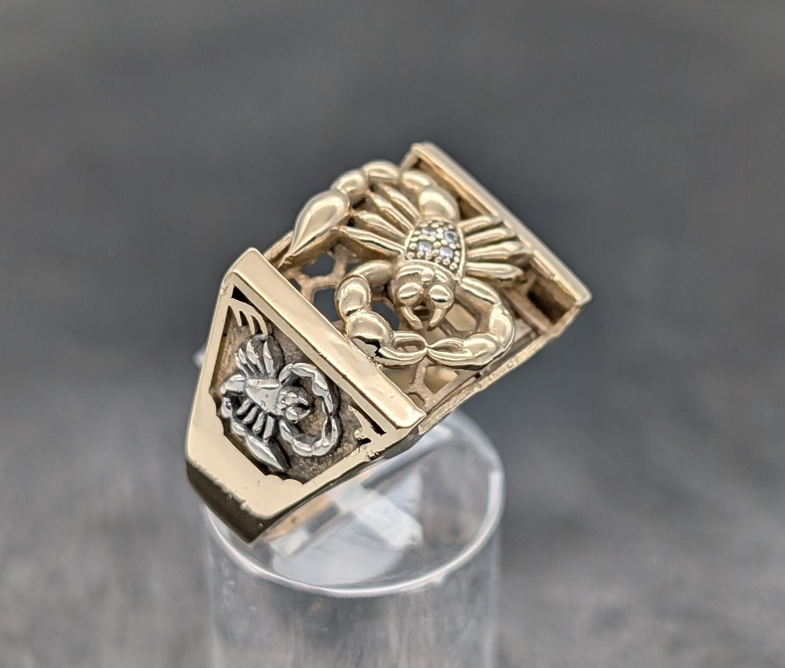 Skorpion Siegelring Ring 585/14K 9,60Gr. Gelbgold Gr.62 #1072