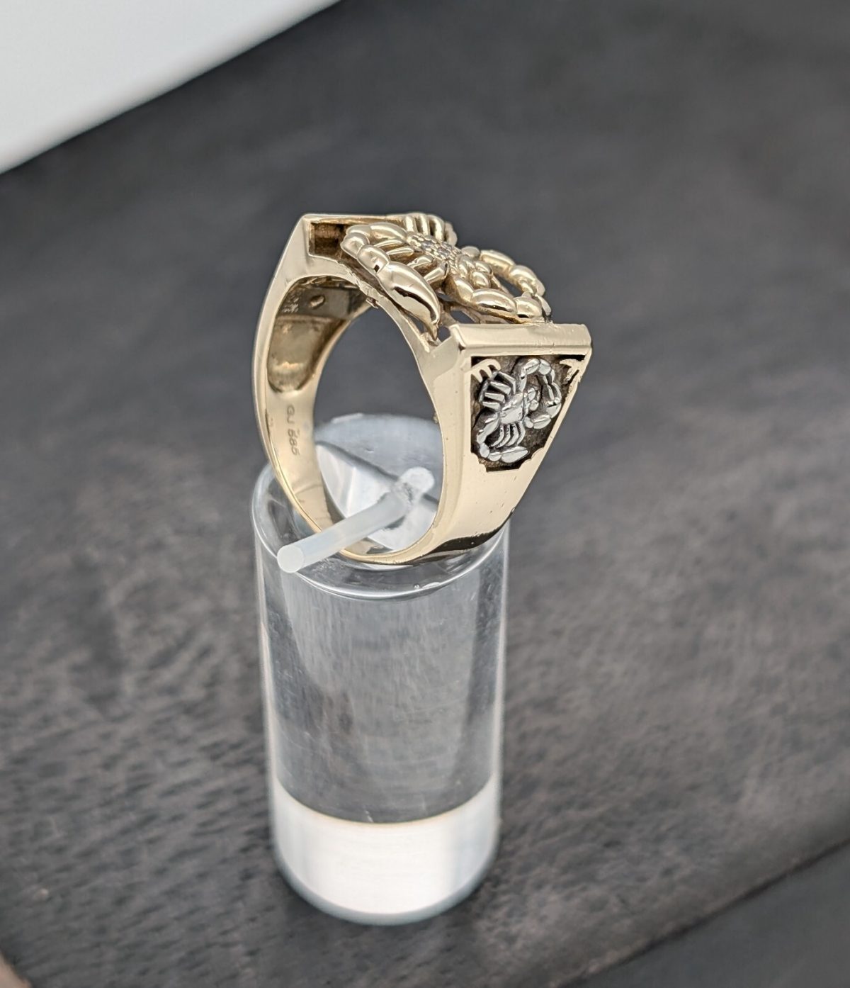 Skorpion Siegelring Ring 585/14K 9,60Gr. Gelbgold Gr.62 #1072