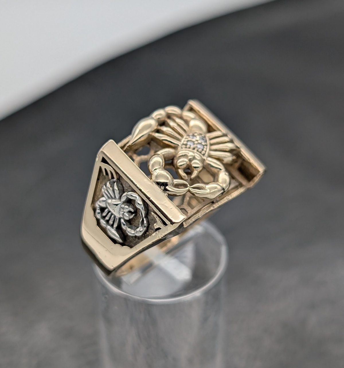 Skorpion Siegelring Ring 585/14K 9,60Gr. Gelbgold Gr.62 #1072