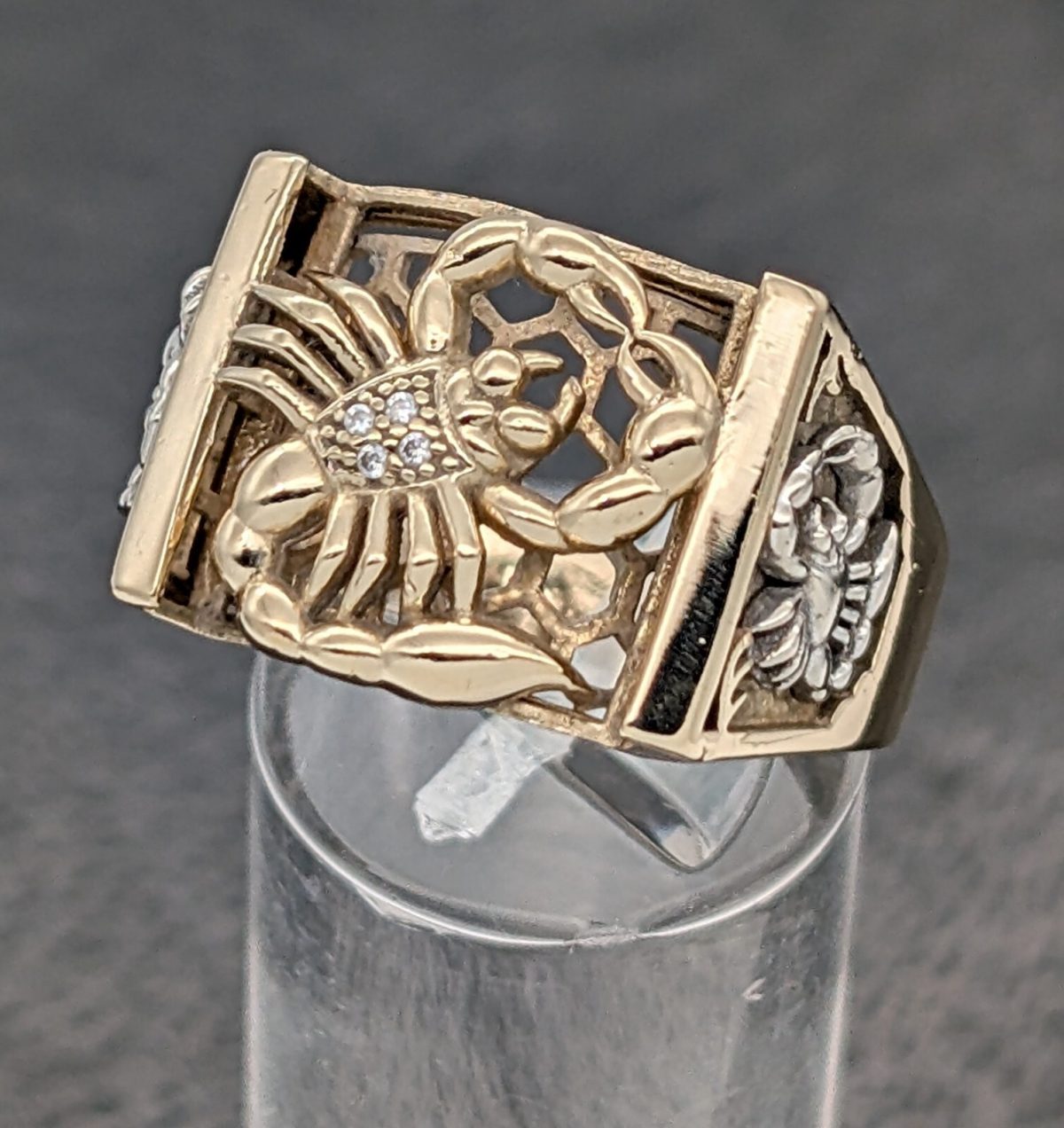 Skorpion Siegelring Ring 585/14K 9,60Gr. Gelbgold Gr.62 #1072