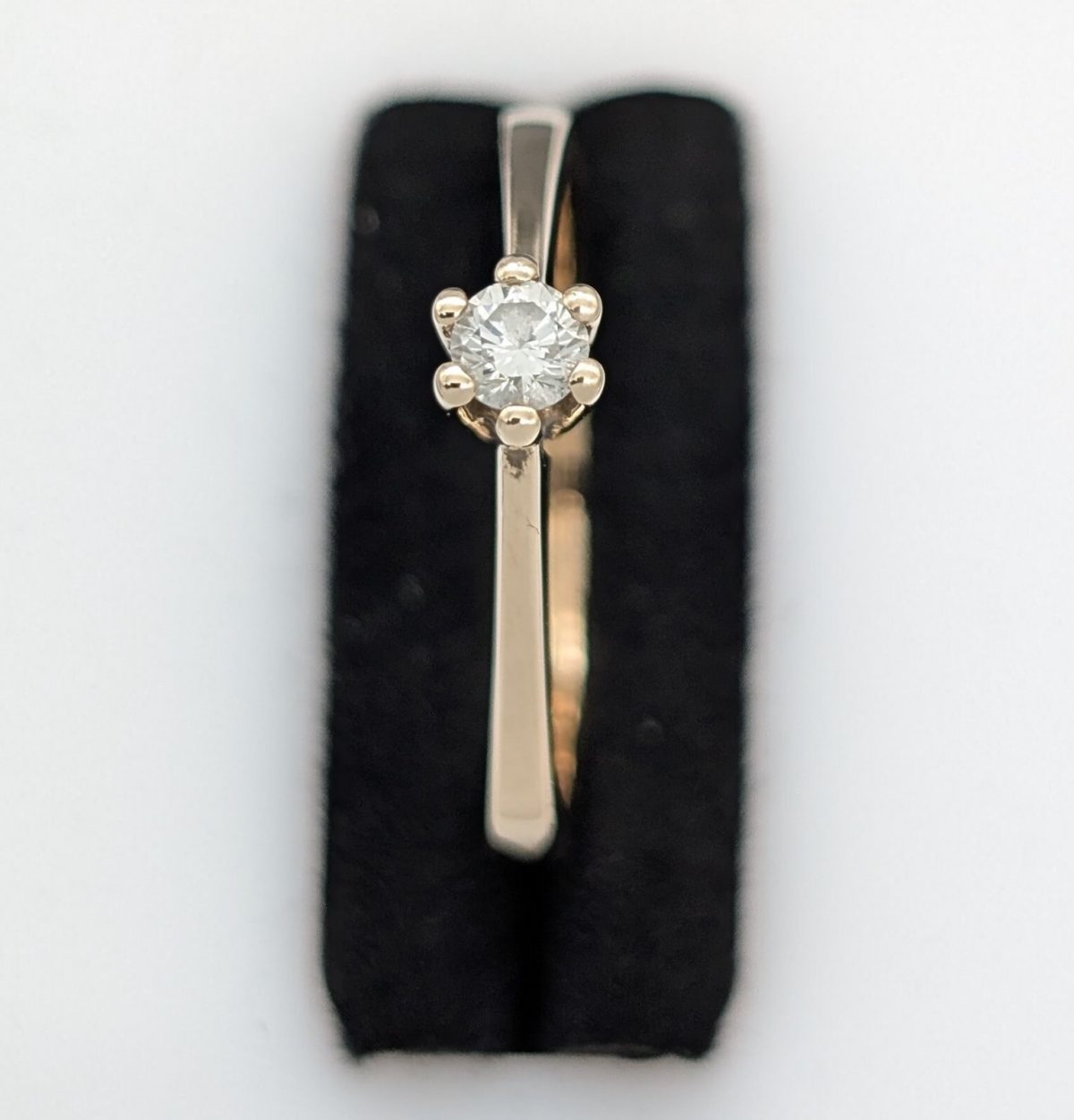 Solitär Damenring 585/14K Brillant 0,15ct 2,80Gramm Gelbgold Ring Gr.56 #1147