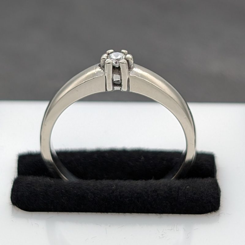 Solitär Damenring 585/14K Brillant 0,10ct 4,18Gramm Weißgold Ring Gr.58 #1038
