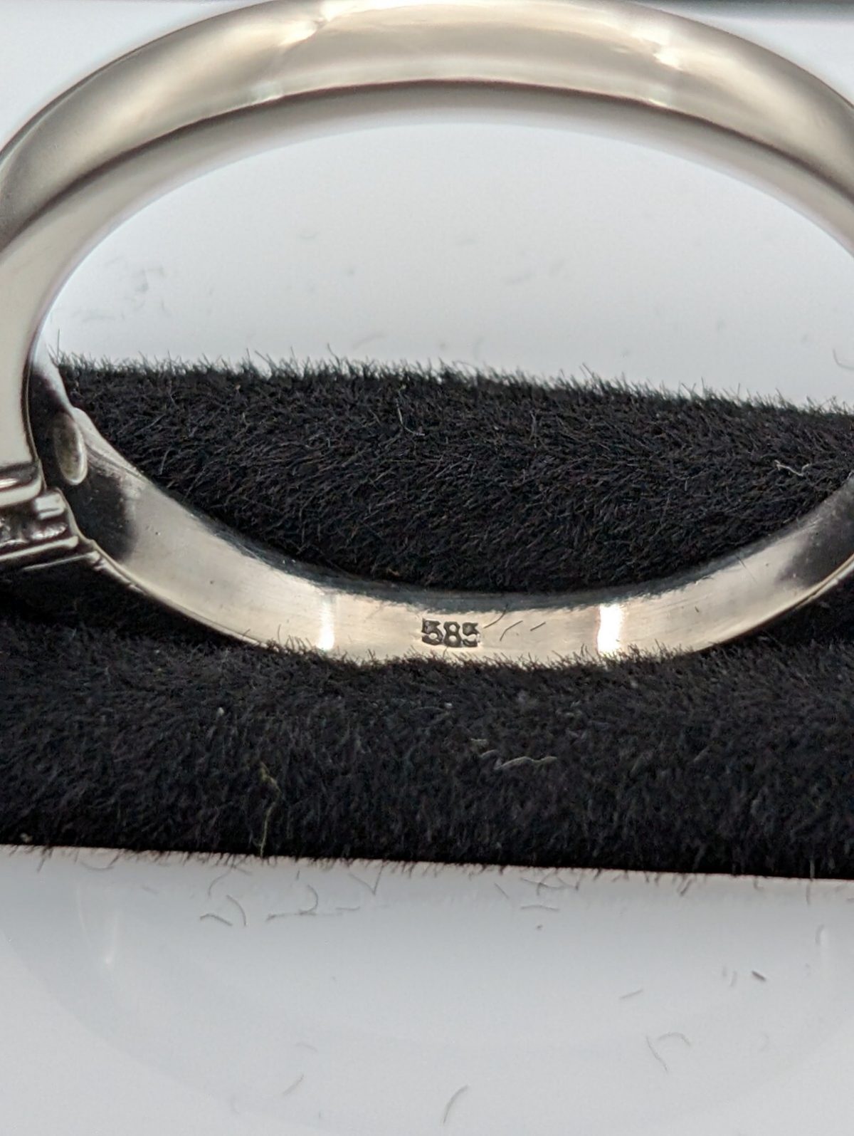 Solitär Damenring 585/14K Brillant 0,10ct 4,18Gramm Weißgold Ring Gr.58 #1038