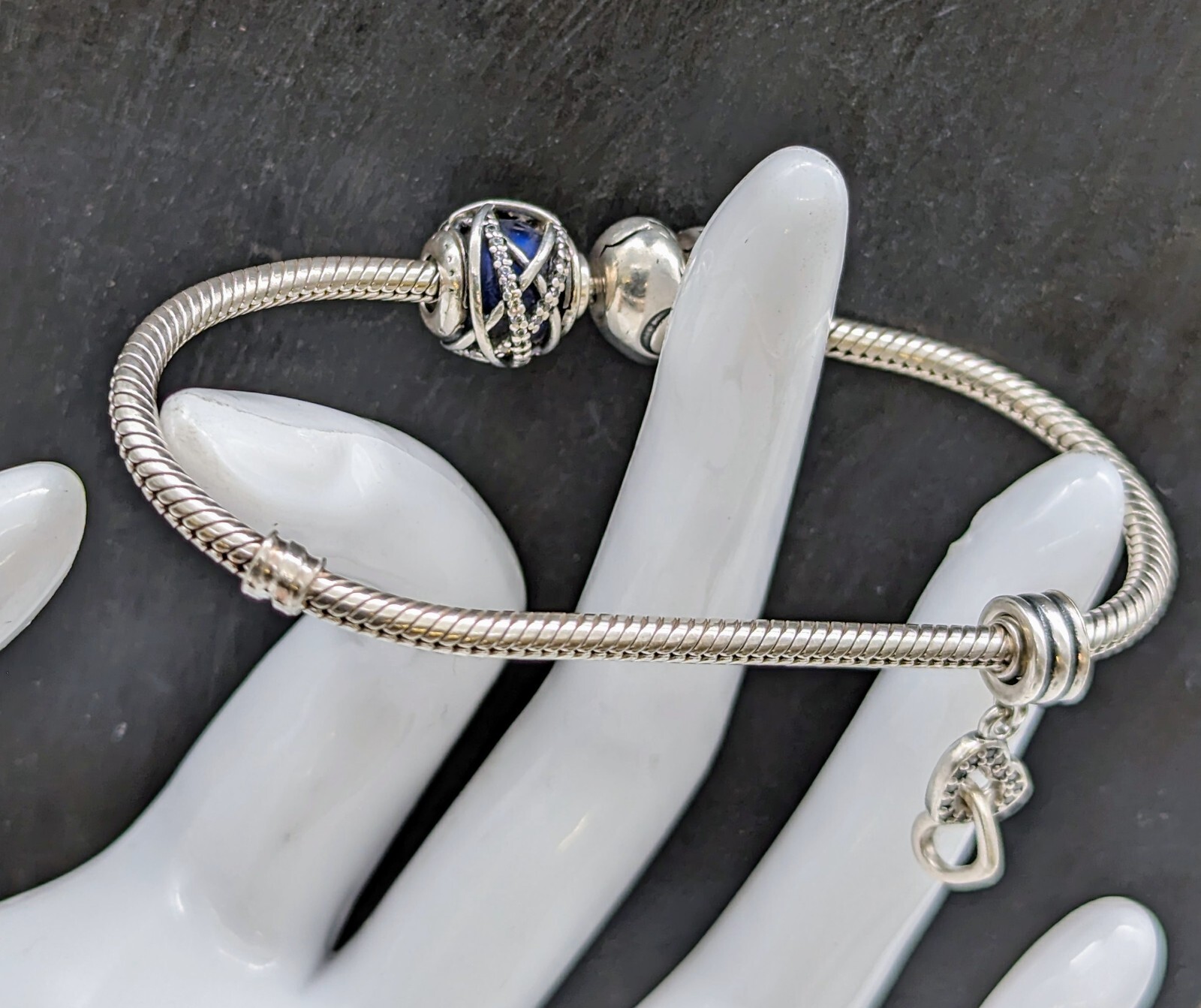 Pandora Armband Armkette 925 Sterling SilberKette 18,50cm 19,80Gr. 2xcharms #248