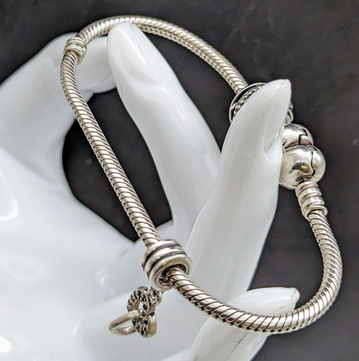 Pandora Armband Armkette 925 Sterling SilberKette 18,50cm 19,80Gr. 2xcharms #248