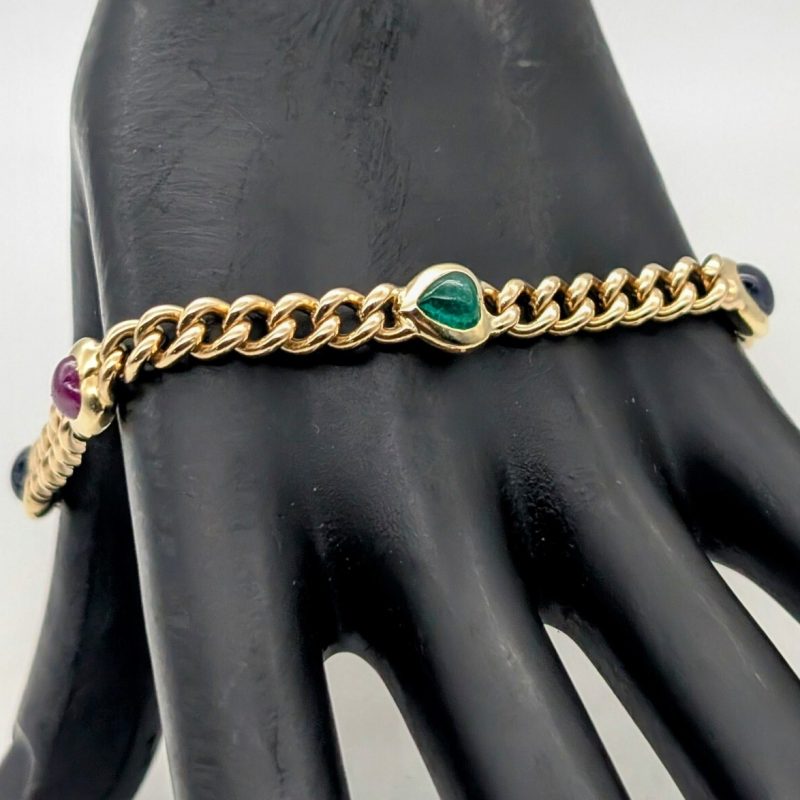 Herz Armband 585/14K Kette Gelbgold 20,50cm Panzerkette 23,10Gr. #1076