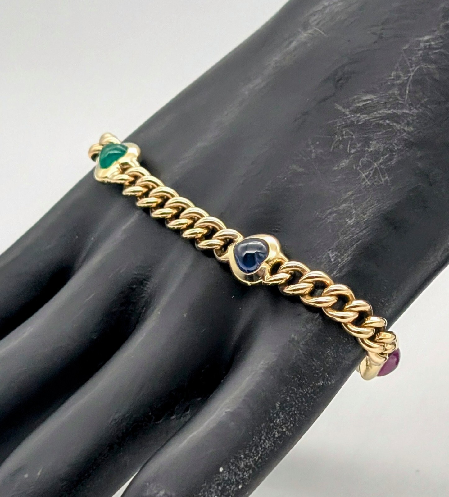 Herz Armband 585/14K Kette Gelbgold 20,50cm Panzerkette 23,10Gr. #1076