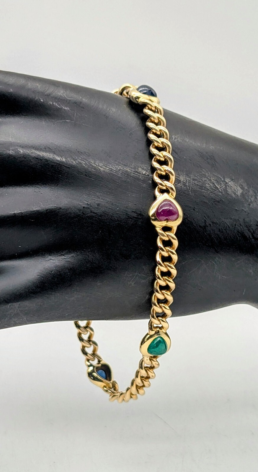 Herz Armband 585/14K Kette Gelbgold 20,50cm Panzerkette 23,10Gr. #1076