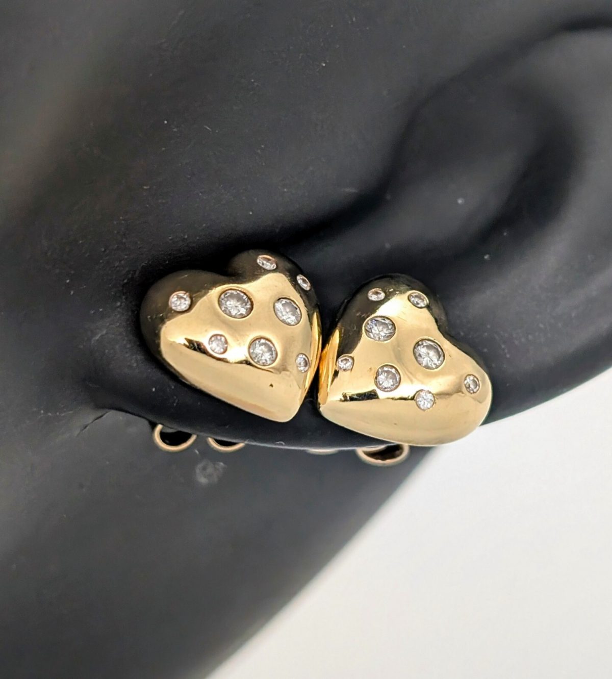Brillanten Herz Creolen 585/14K Ohrstecker Gelbgold 4,00Gr. Ohrringe 0,34ct#1103