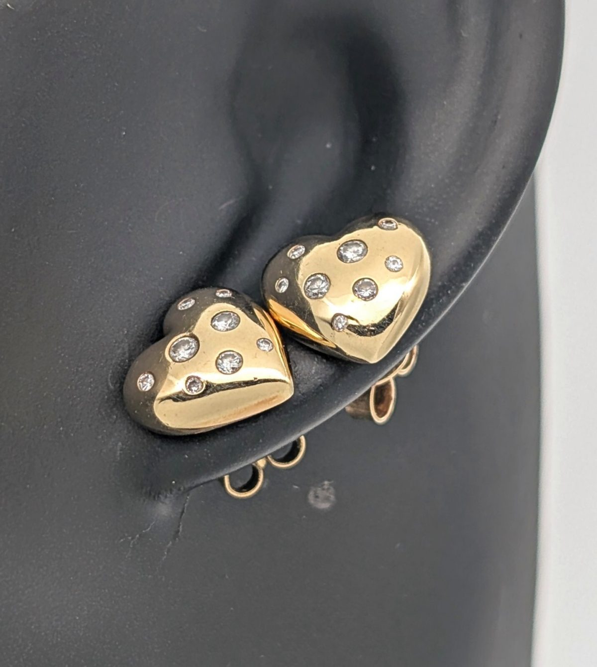 Brillanten Herz Creolen 585/14K Ohrstecker Gelbgold 4,00Gr. Ohrringe 0,34ct#1103