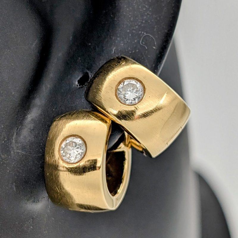Quinn Brillanten Creolen 750/18K Ohrstecker Gold 9,70Gr. Ohrringe 0,40ct #1109