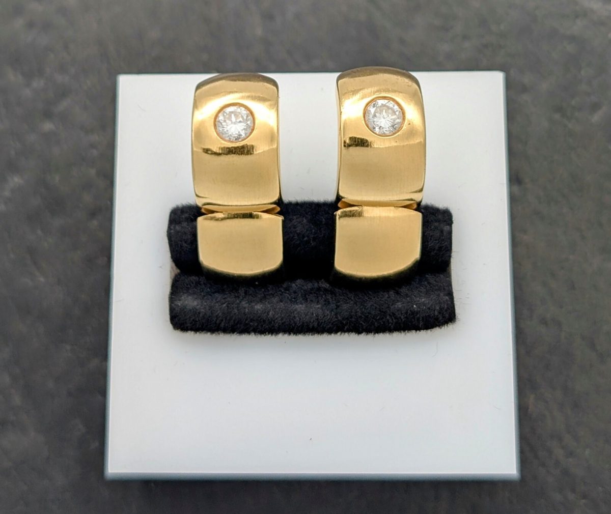 Quinn Brillanten Creolen 750/18K Ohrstecker Gold 9,70Gr. Ohrringe 0,40ct #1109