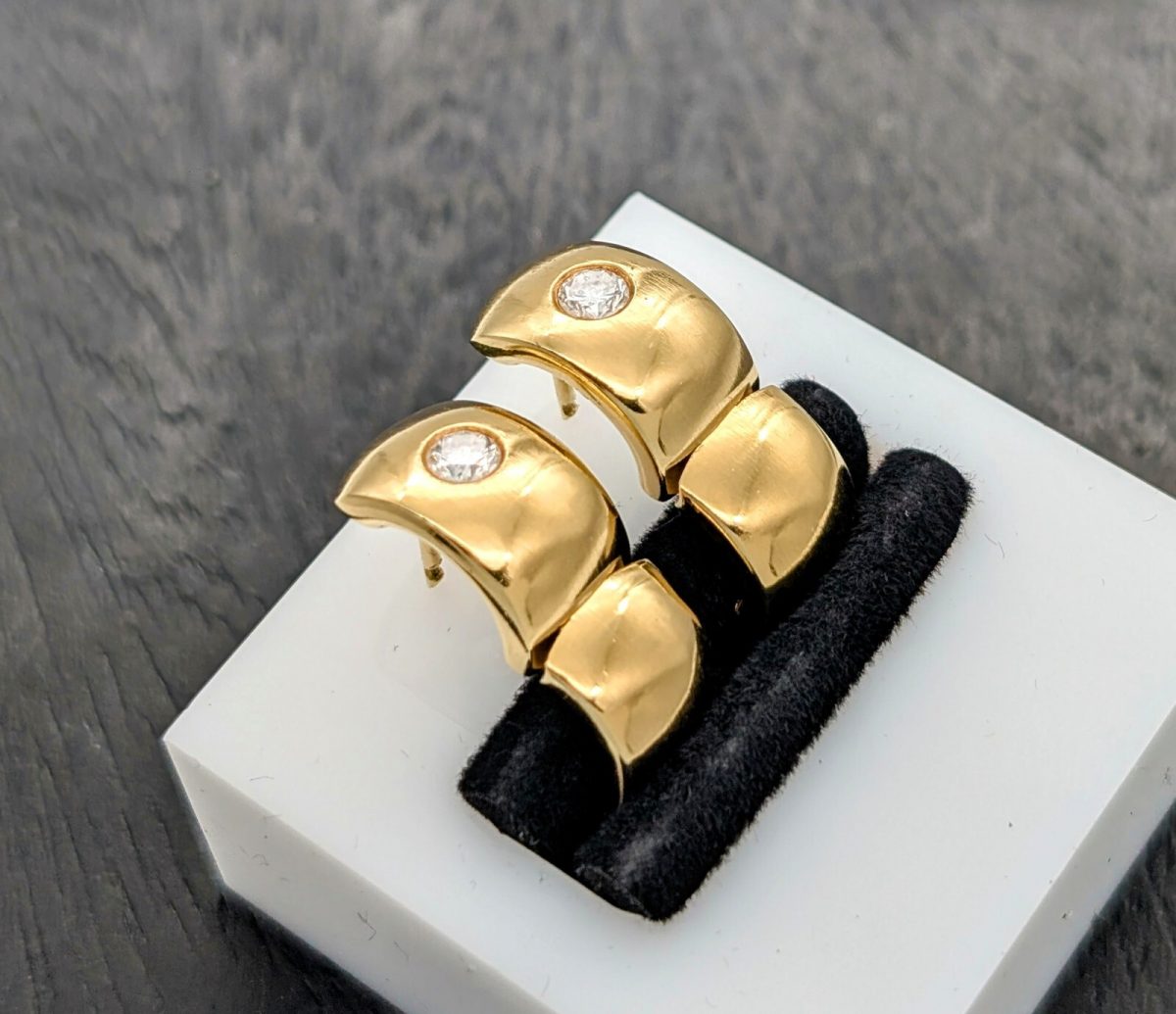 Quinn Brillanten Creolen 750/18K Ohrstecker Gold 9,70Gr. Ohrringe 0,40ct #1109