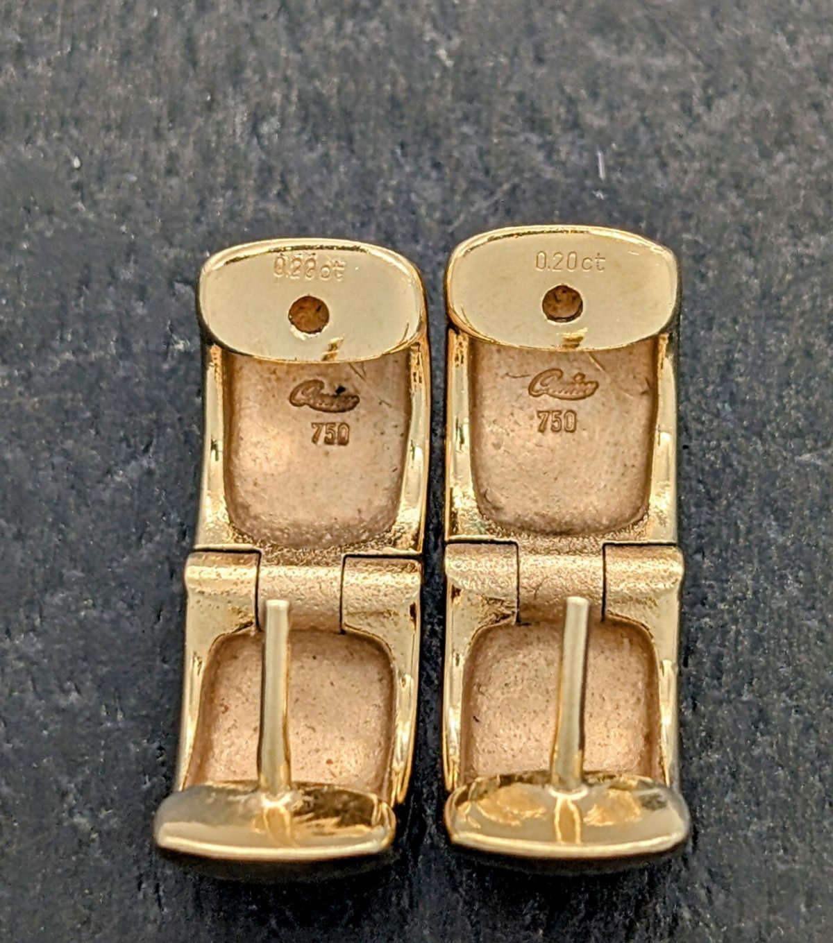 Quinn Brillanten Creolen 750/18K Ohrstecker Gold 9,70Gr. Ohrringe 0,40ct #1109
