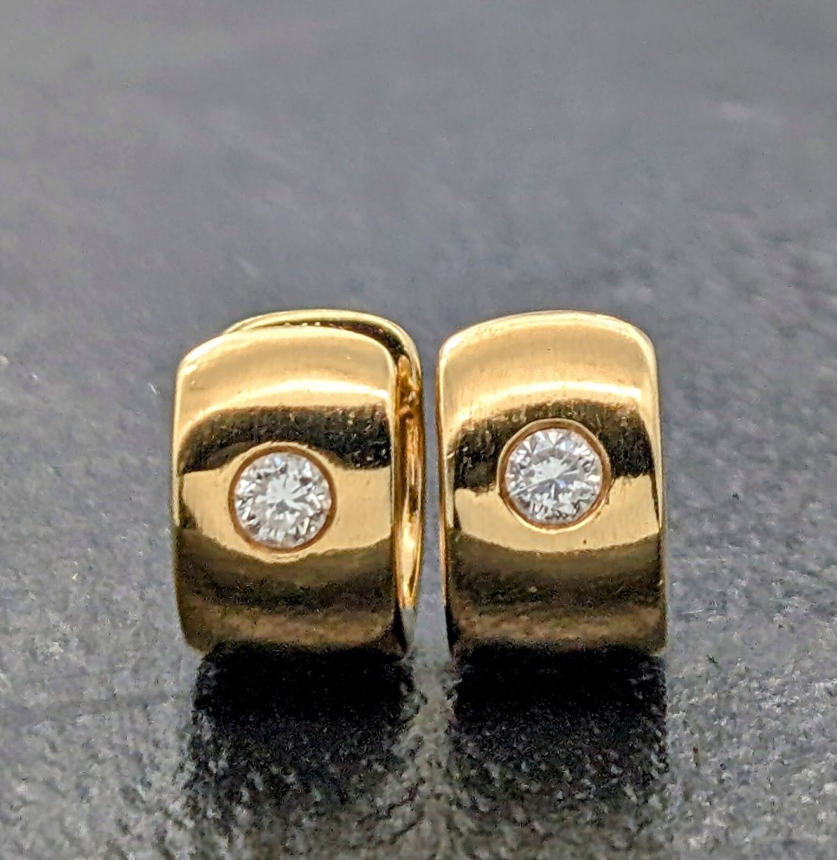 Quinn Brillanten Creolen 750/18K Ohrstecker Gold 9,70Gr. Ohrringe 0,40ct #1109
