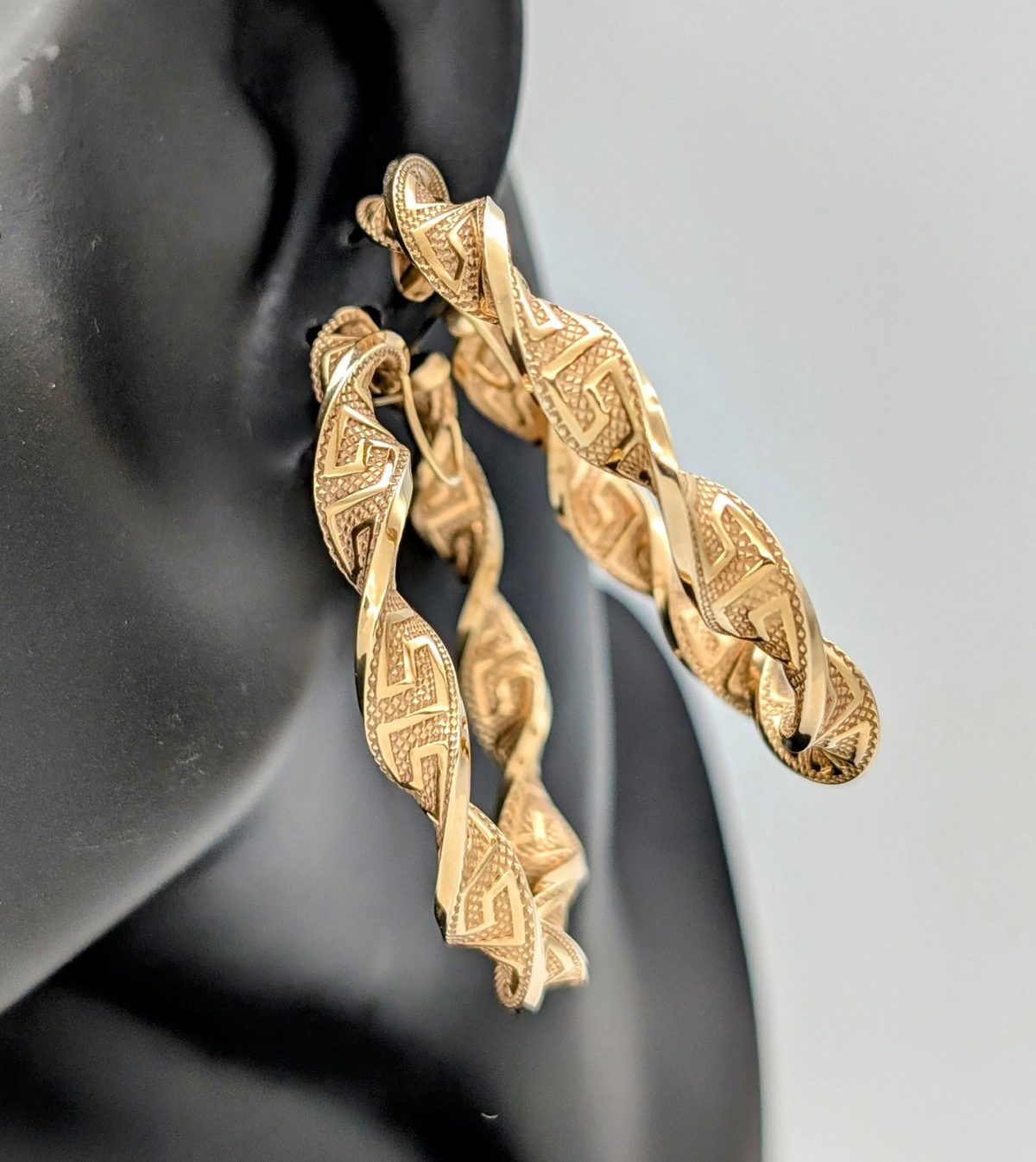 Medusa Creolen 585/14K Ohrstecker Gelbgold 6,50Gr. Ohrringe #1139